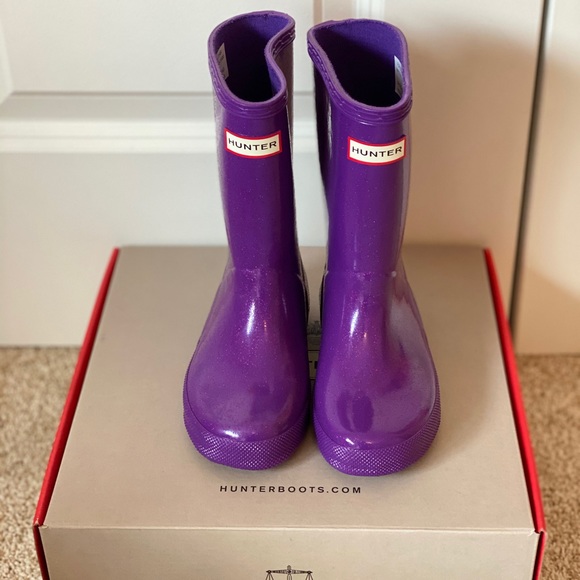 NWT Hunter Boots, sparkle purple - Picture 1 of 5